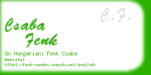 csaba fenk business card